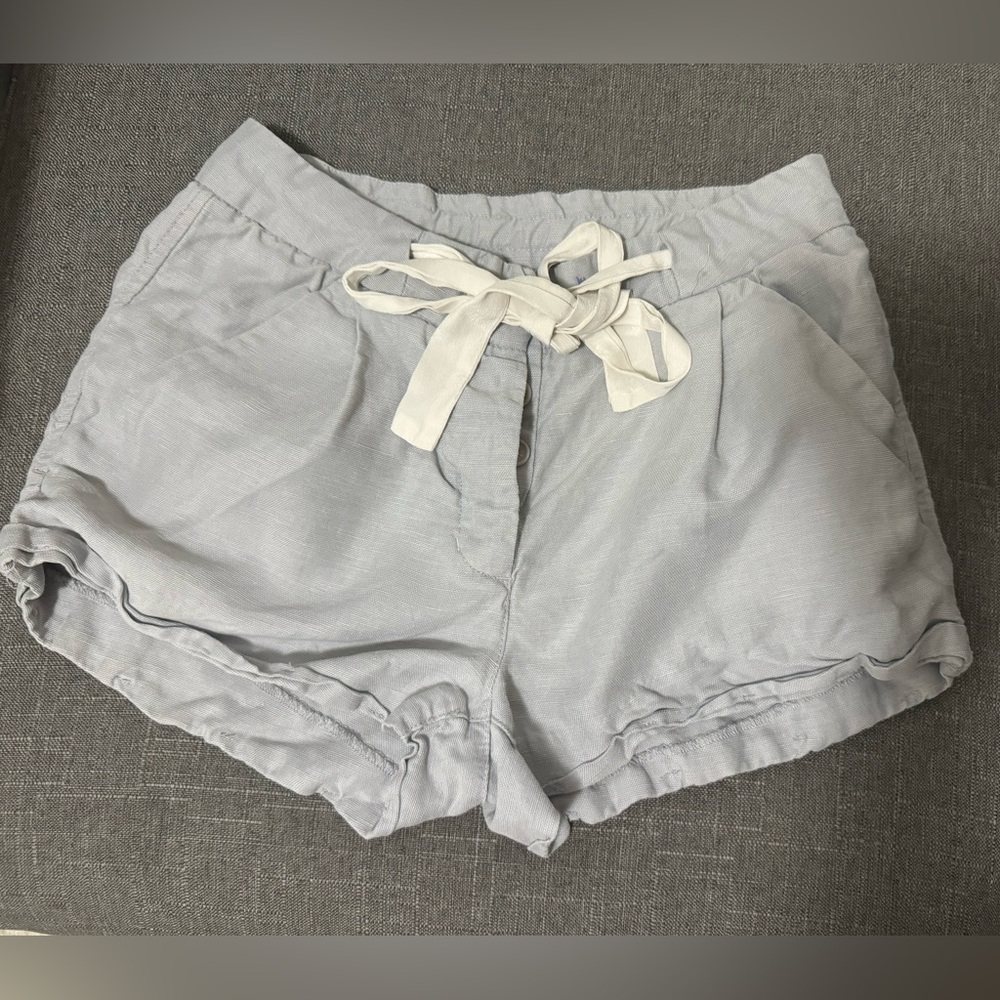 Aritzia wilfred linen shorts light pale gray size 00